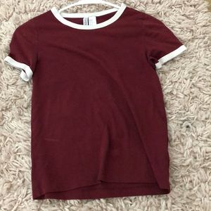 Dark Red Cropped Shirt